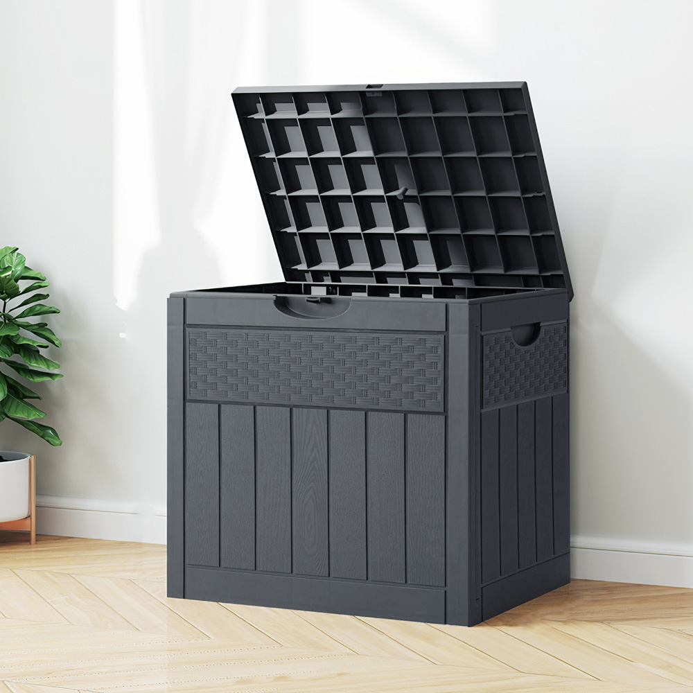 Living and Home Grey Waterproof Rattan Texture Storage Box 126L Image 7
