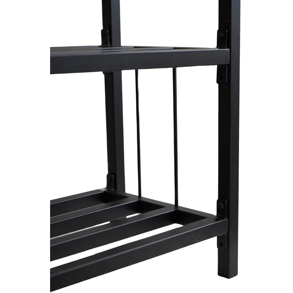 Ivyline 2 Shelf Black Steel Tall Square Log Holder 120cm Image 3