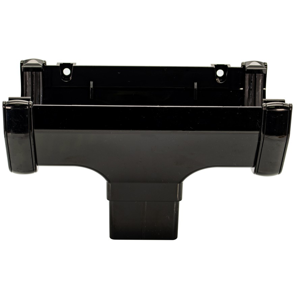 FloPlast Square Gutter Running Outlet Black 114mm Image 2