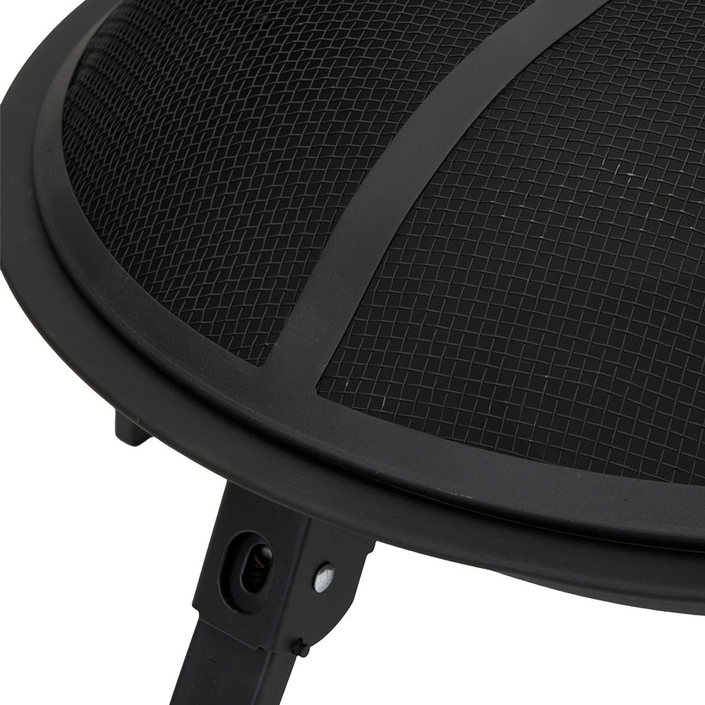 21inch Outdoor Wood Burning Fire Pit with Mesh Screen and Grill Grate Image 5