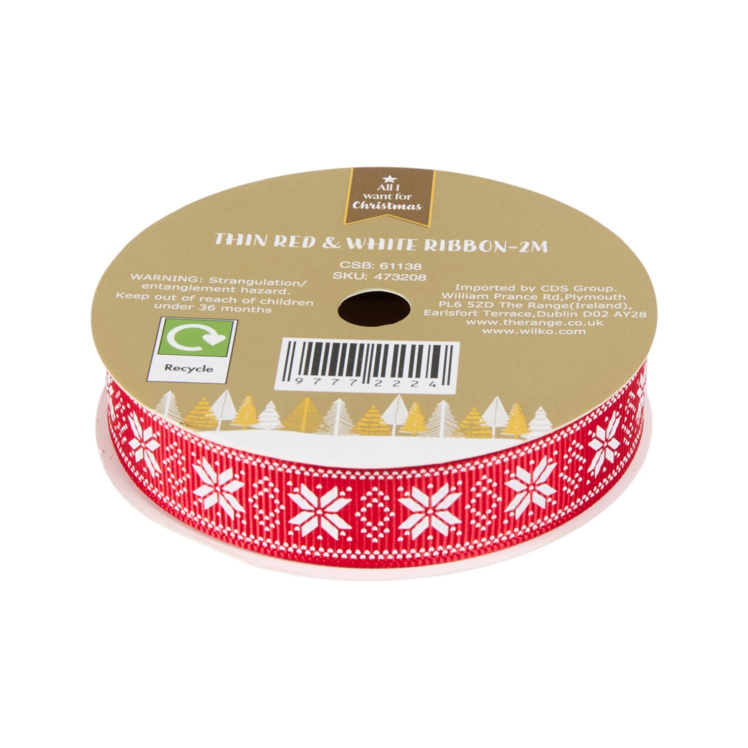 Thin Red and White Ribbon Image 6