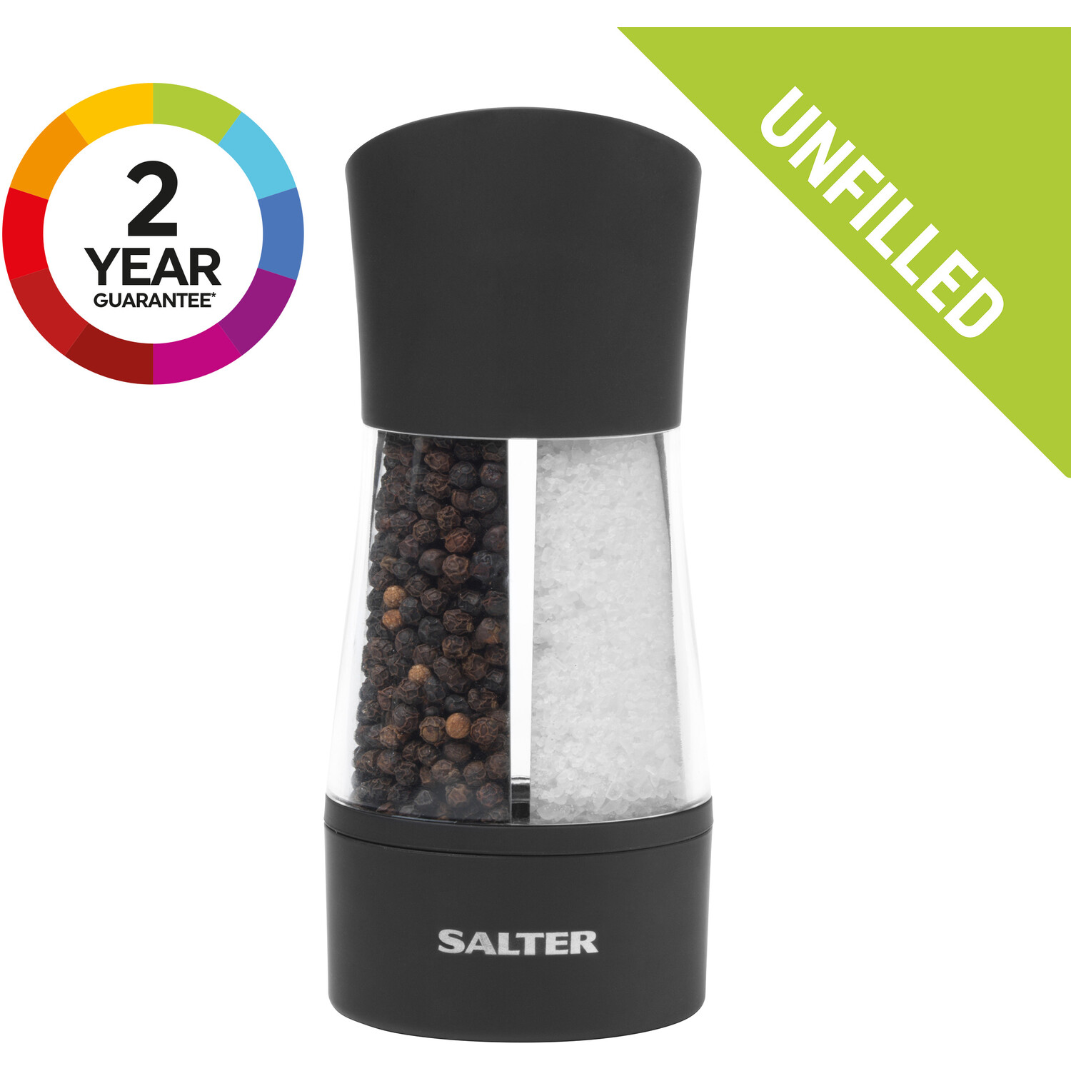 Dual Salt and Pepper Mechanical Mill - Black Image 5