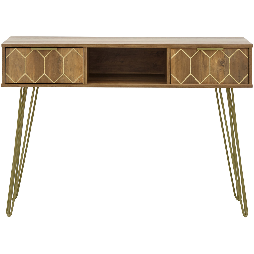 GFW Orleans 2 Drawer Mango Yellow Console Desk Image 2
