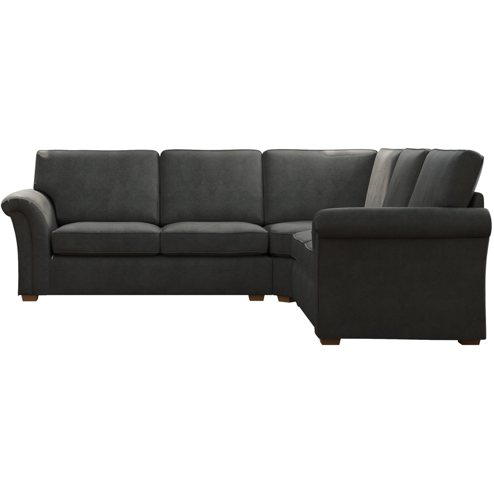 Castleacre 4 Seater Steel Plush Velvet Fixed Back Corner Sofa Image 3