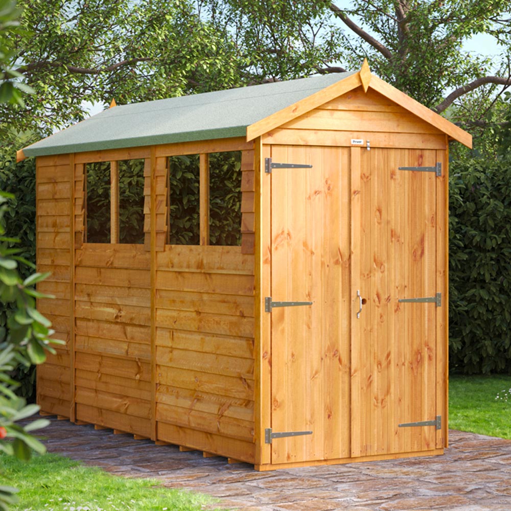 Power Sheds 10 x 4ft Double Door Overlap Apex Wooden Shed Image 2