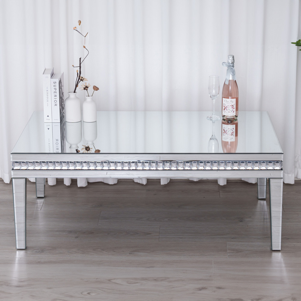 Comfy Living Mirrored Crystal Coffee Table Image 4
