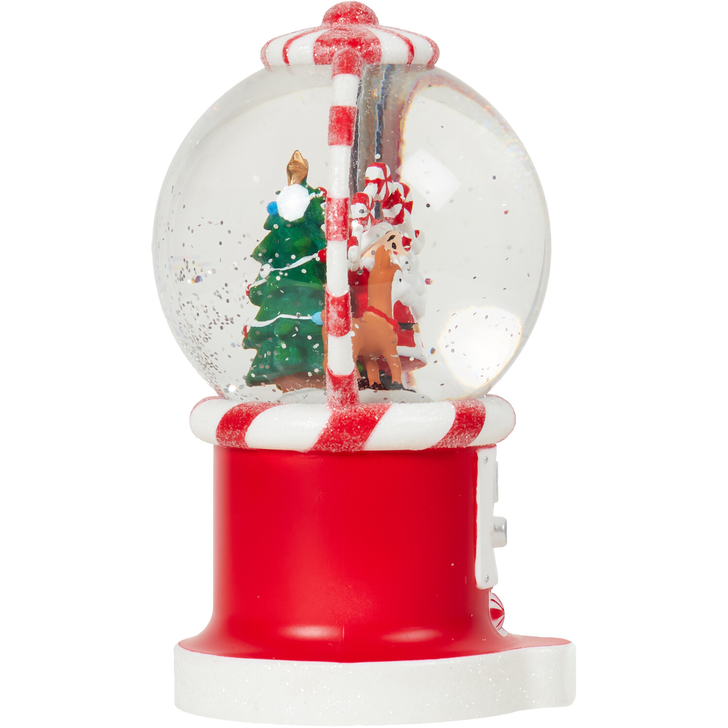 LED Novelty Santa Glitter Globe - Red Image 2