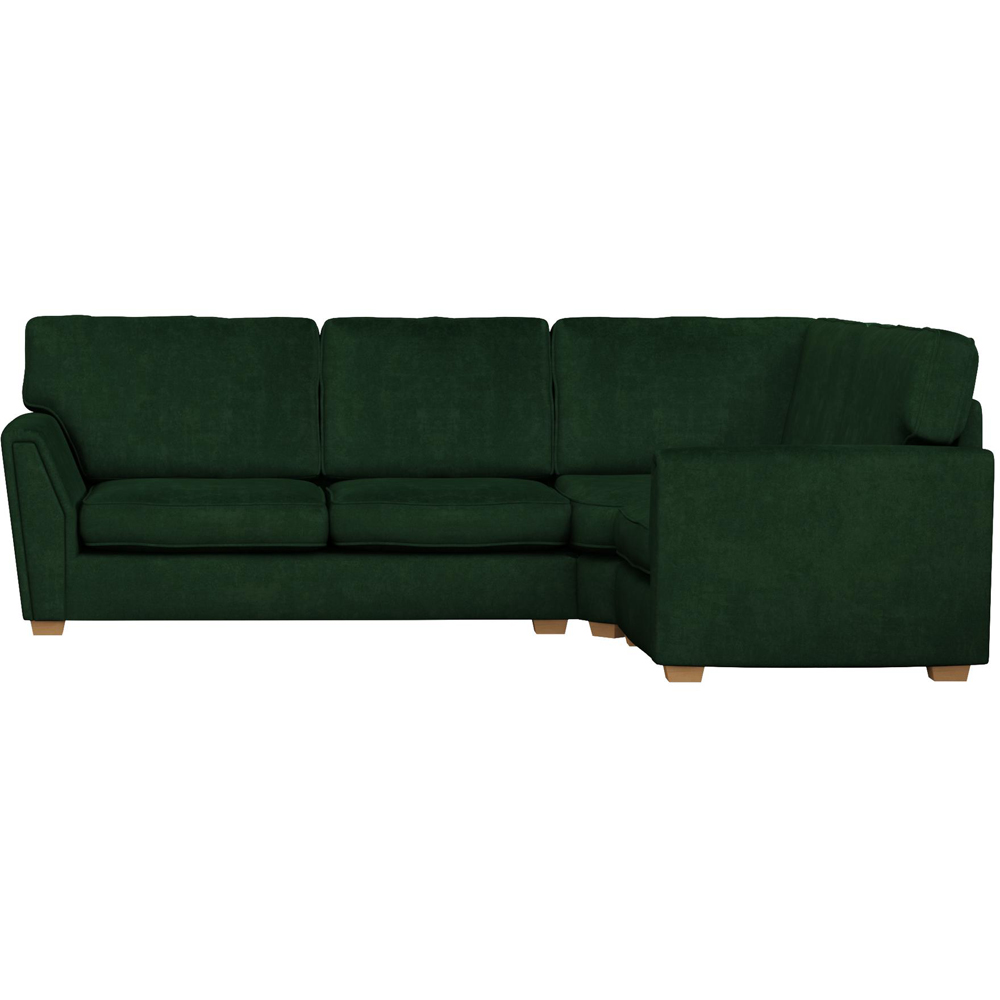 Wendleberry 3 Seater Forest Green Plush Velvet Fixed Back Right Hand Corner Sofa Image 3