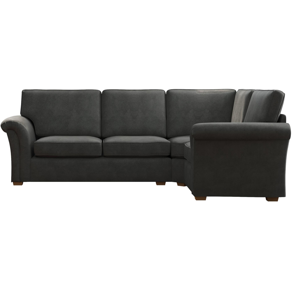 Castleacre 3 Seater Steel Plush Velvet Left Hand Fixed Back Corner Sofa Image 3