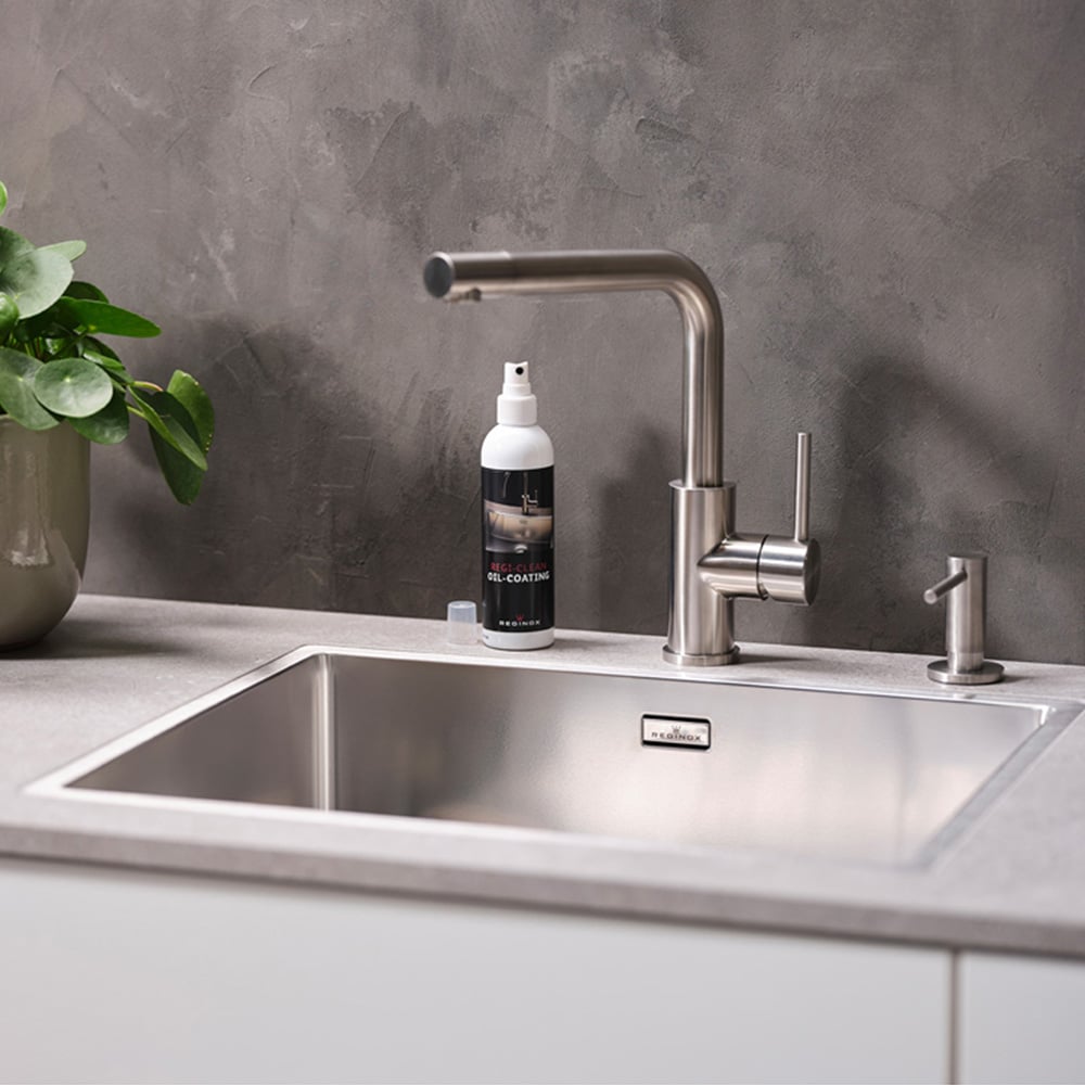 Reginox New York Silver Single Square Bowl Sink 500 x 400mm Image 2