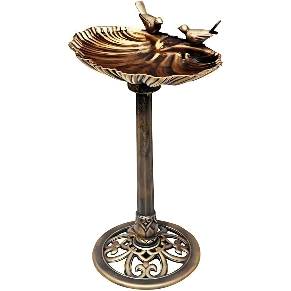 Marco Paul Bronze Freestanding Garden Bird Bath Image 1