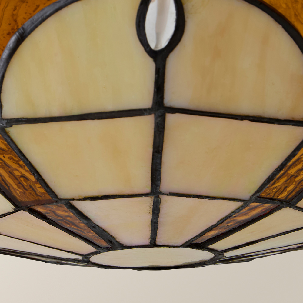 ValueLights Tiffany Style Amber Jewelled Glass Uplighter Pendant Light Shade Image 3