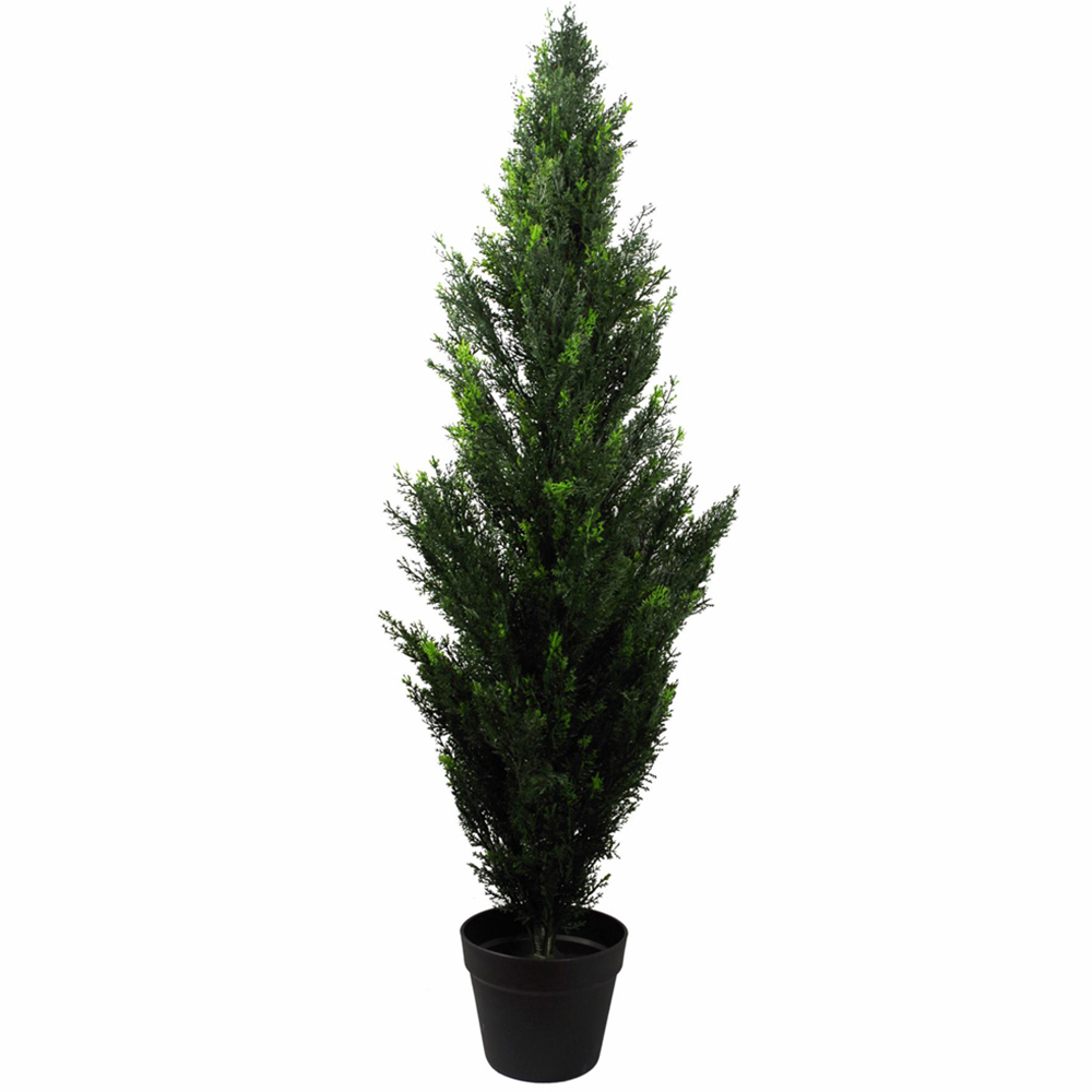 Leaf Artificial Cedar Cypress Topiary Tree 120cm Image 1