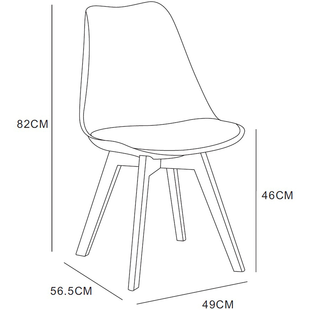Eva Set of 2 Orange Padded Dining Chairs Image 9
