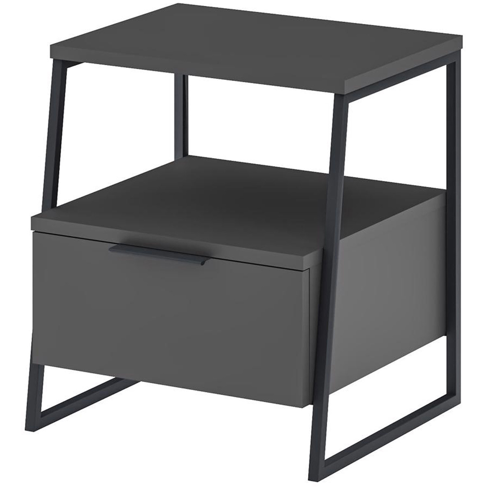 FWStyle Pal Single Drawer Anthracite Bedside Table Image 2