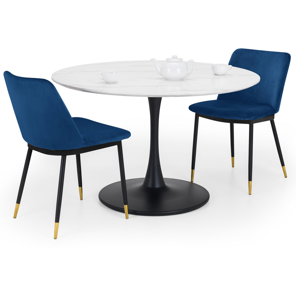 Julian Bowen Holland 4 Seater Round Pedestal Dining Table Black and White Image 7