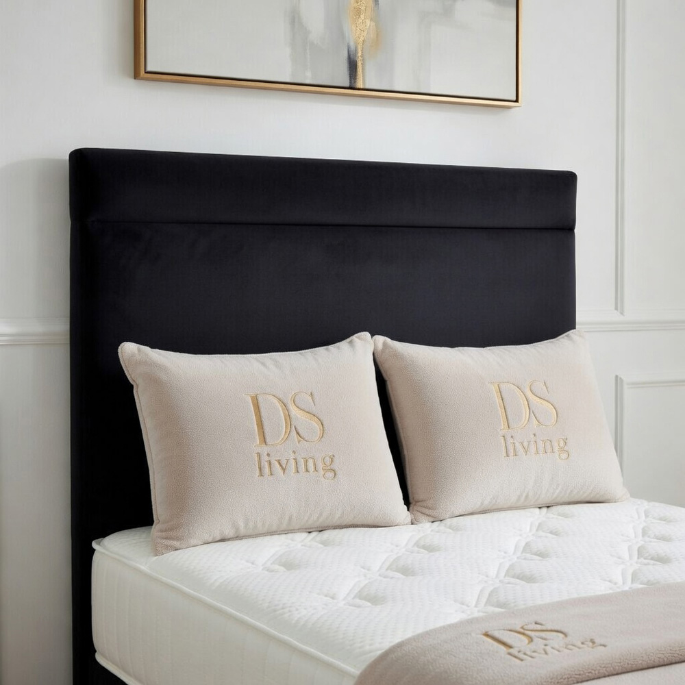 DS Living Majesty Super King Size Black Plush Velvet Ottoman Bed Image 3