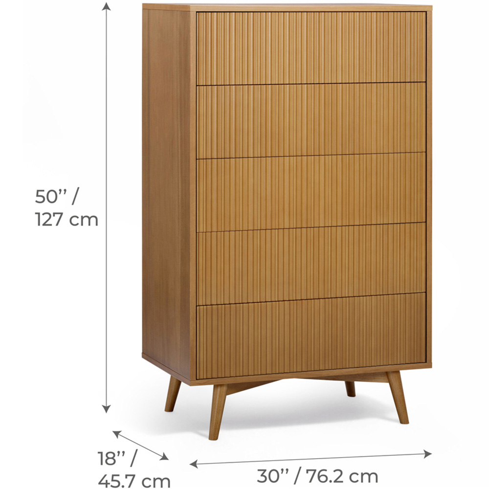 Teamson Home Tremolo 5 Drawer Natural Dresser Image 9