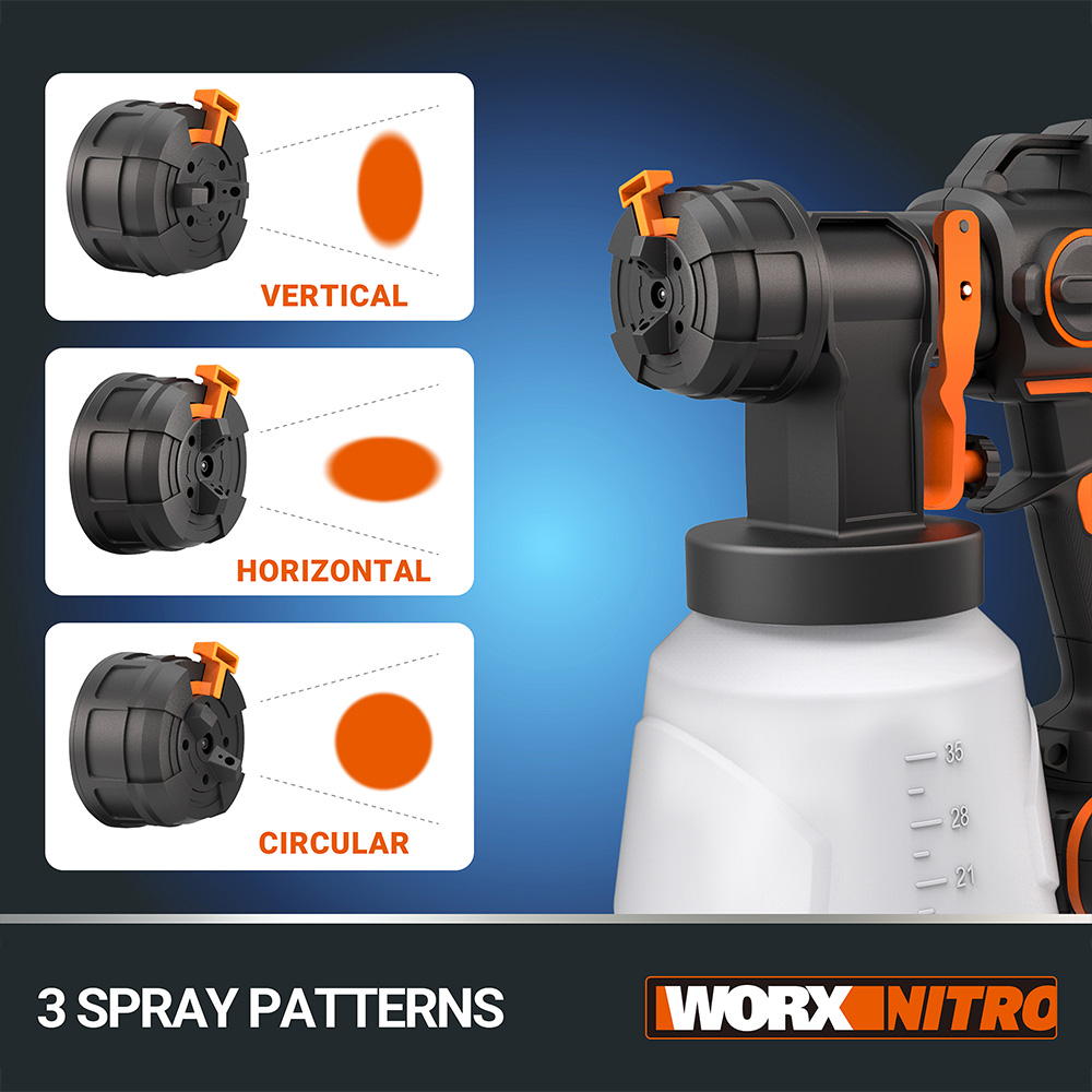 Worx WX020 20V HVLP Cordless Paint Sprayer with Battery and Charger Image 4