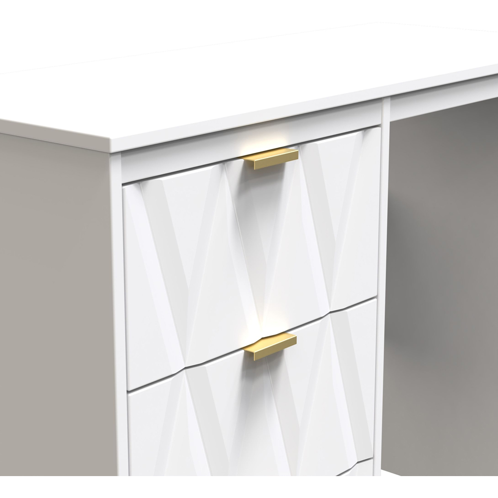 Crowndale Las Vegas 3 Drawer White Matt Dressing Table Image 5