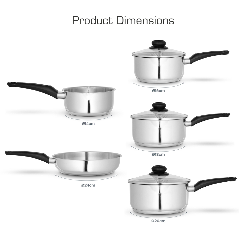 Swan Townhouse 5 Piece Stainless Steel Cookware Set Image 9