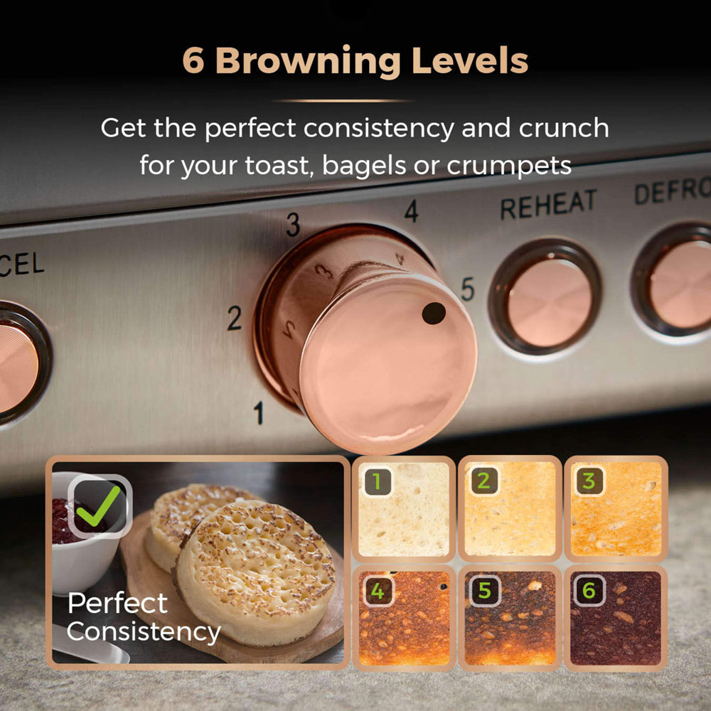 Tower Cavaletto T20051MNB Midnight Blue 4 Slice Toaster Image 4