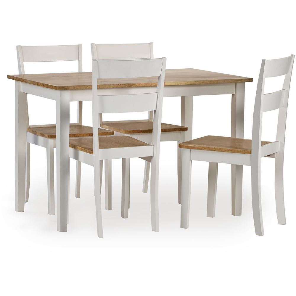 Julian Bowen Linwood 4 Seater Small Dining Table White and Oak Image 7