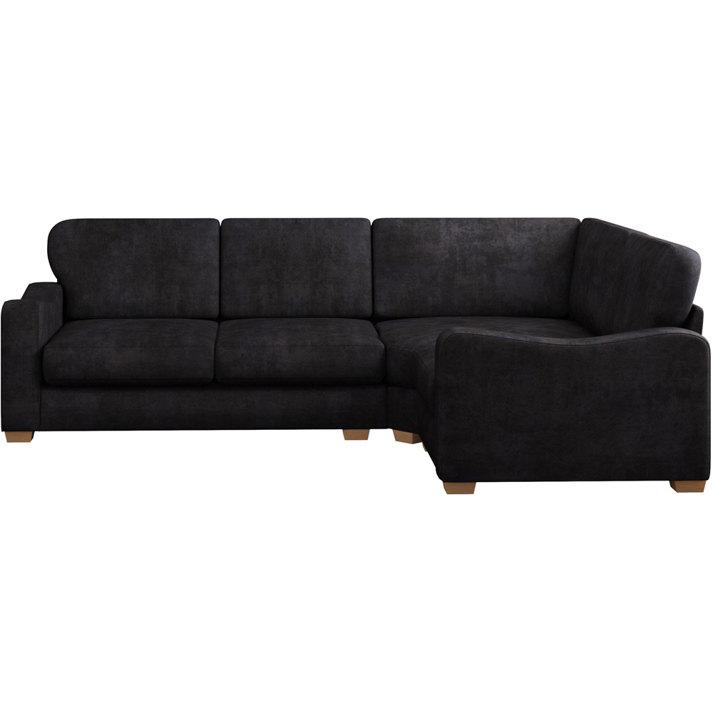 Theadford 3 Seater Ebony Plush Velvet Fixed Back Right Hand Corner Sofa Image 3