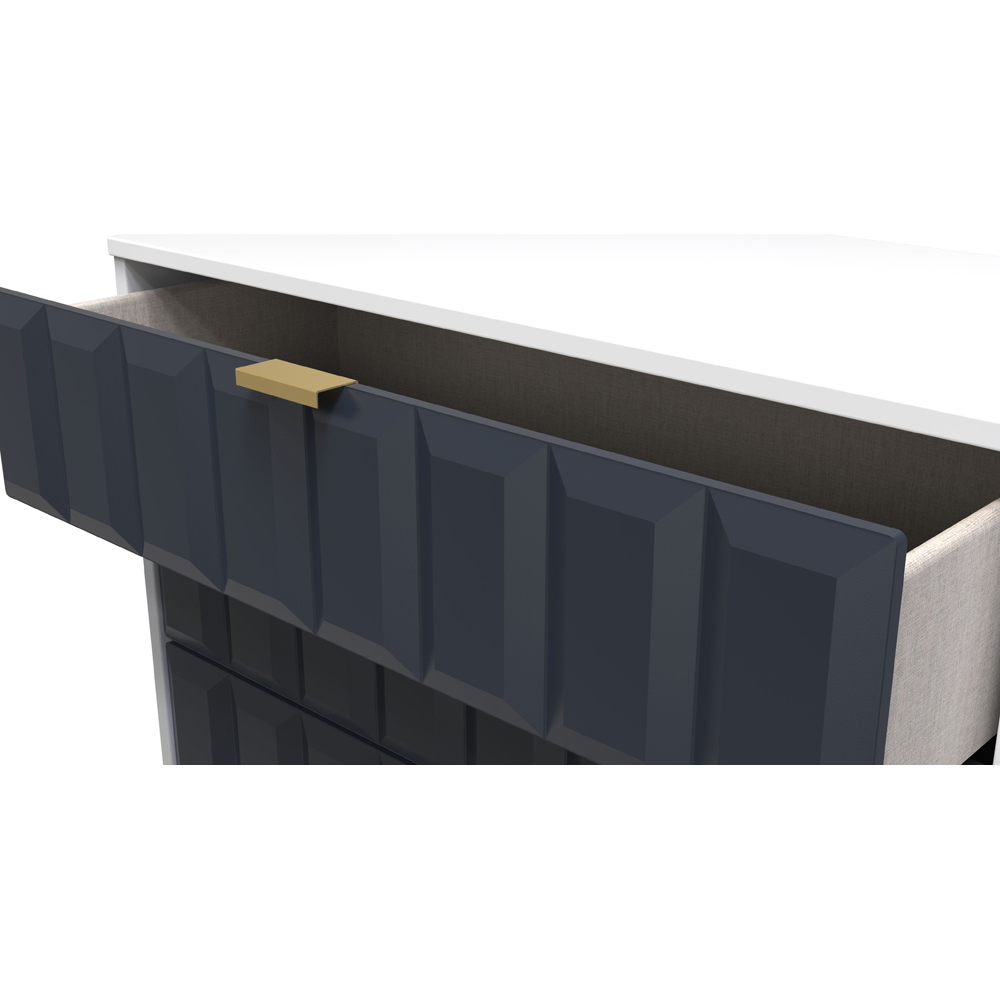 Crowndale Cube 3 Drawer Matt Indigo and White Chest of Drawers Ready Assembled Image 6
