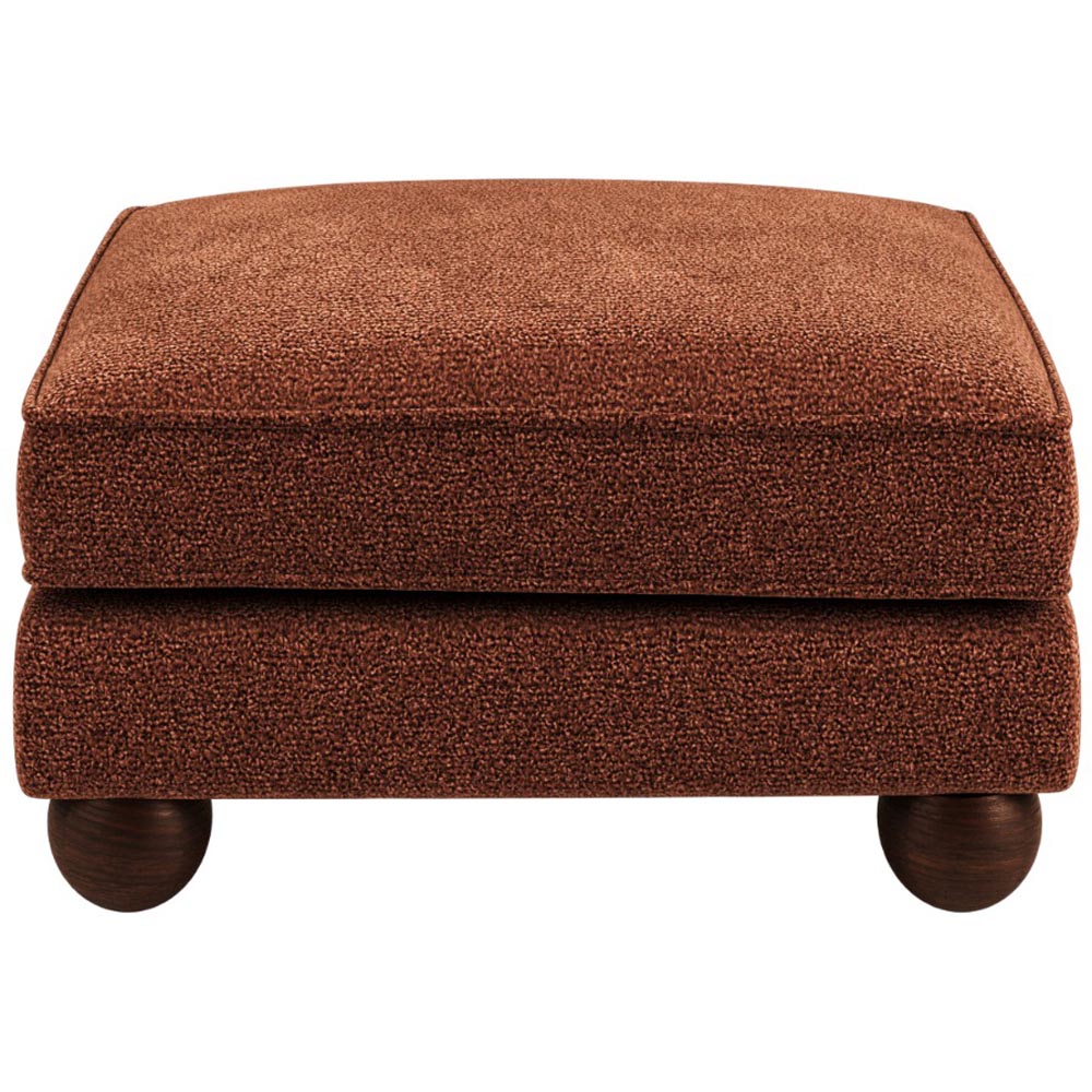 Solace+Co Addison Orange Chenille Loveseat and Footstool Set Image 2