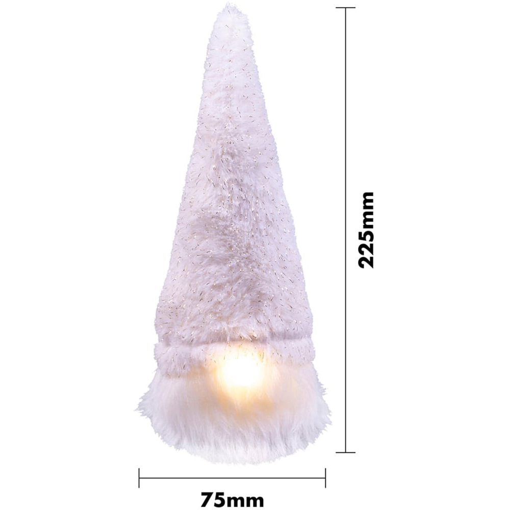 St Helens White Light Up Gonk Christmas Decoration 22.5cm Image 4