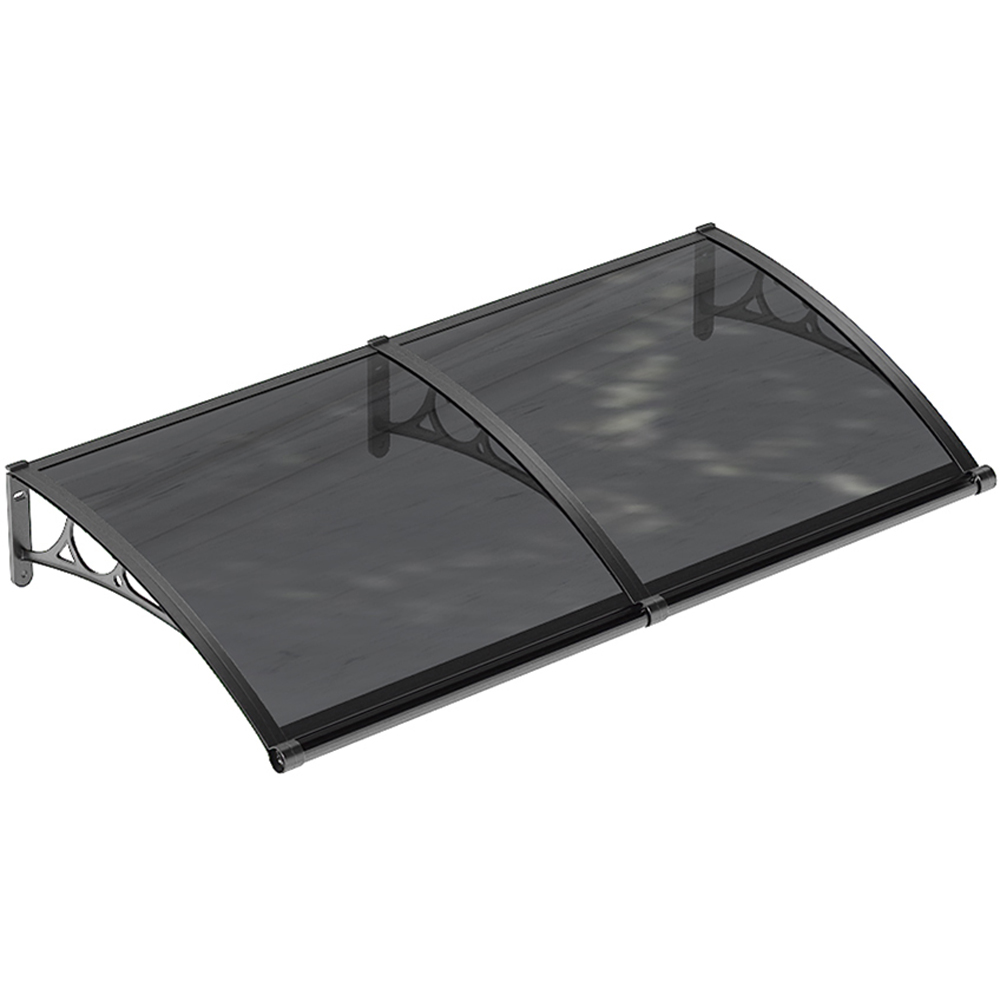Living and Home Dark Grey Curved Door and Window Canopy 1.6 x 0.8m Image 2