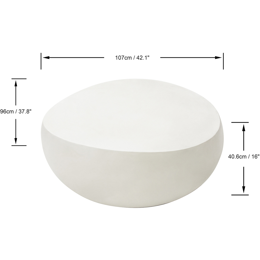 Elementi Ikaria Cream White GRC Coffee Table Image 6