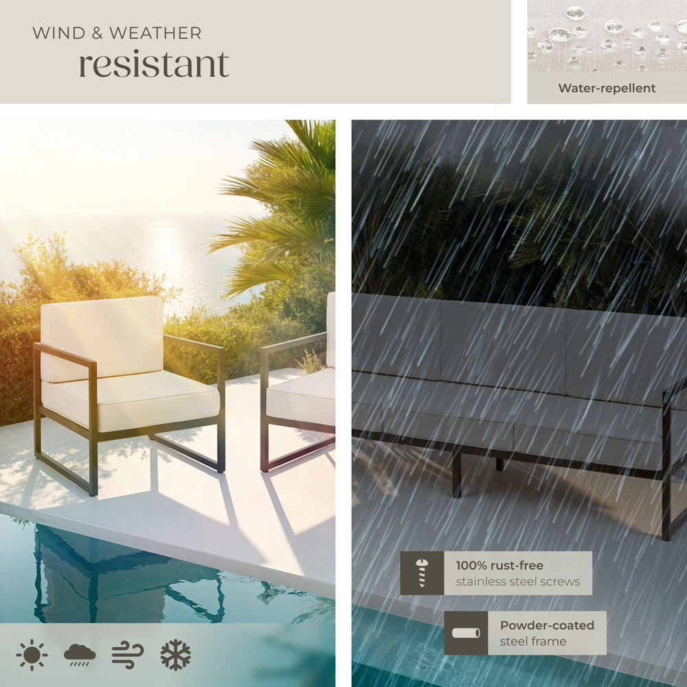 tectake Comosa 5 Seater Garden Sofa Set with Cushion Image 7