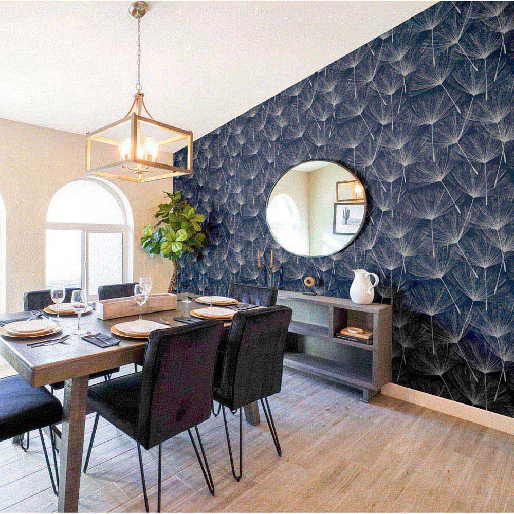 Arthouse Harmony Dandelion Navy and Silver Wallpaper Image 5