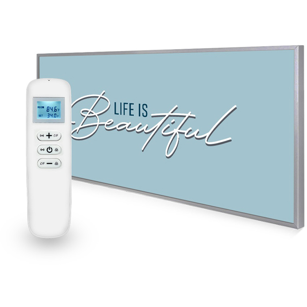 Mirrorstone Nexus Life Is Beautiful Quote Wi-Fi Infrared Heating Panel 700W 595 x 1195mm Image 2