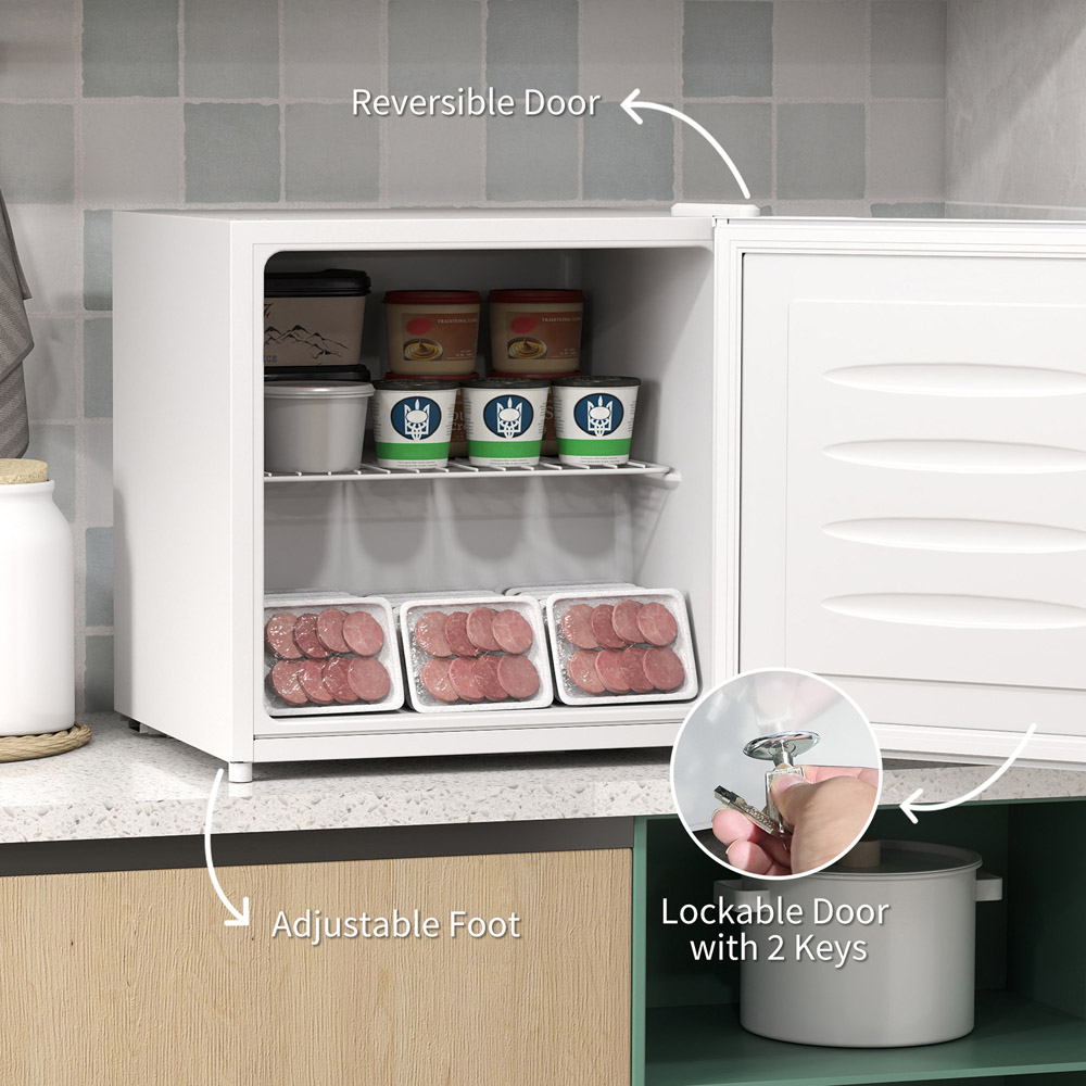 HOMCOM 800-127V72WT White 35L Tabletop Freezer with Removable Wire Shelf Image 5