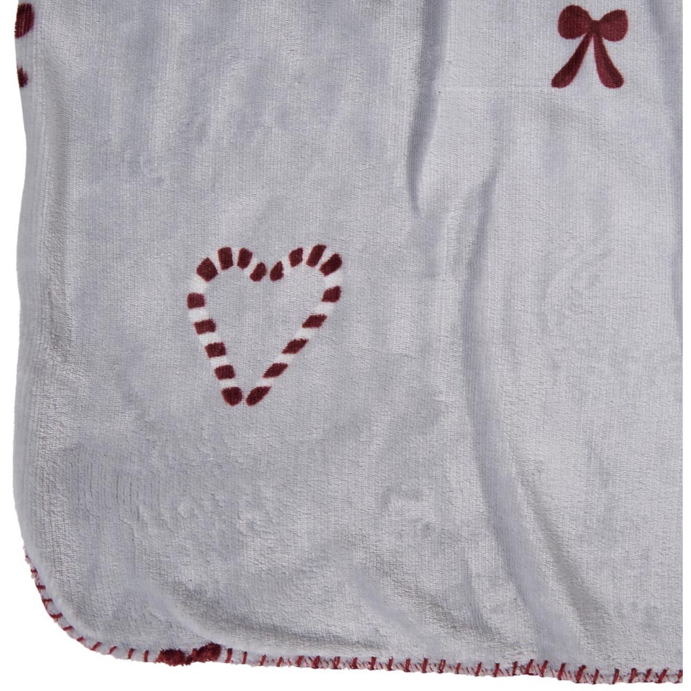 Love at Christmas Sherpa Throw - Grey and Red Image 6