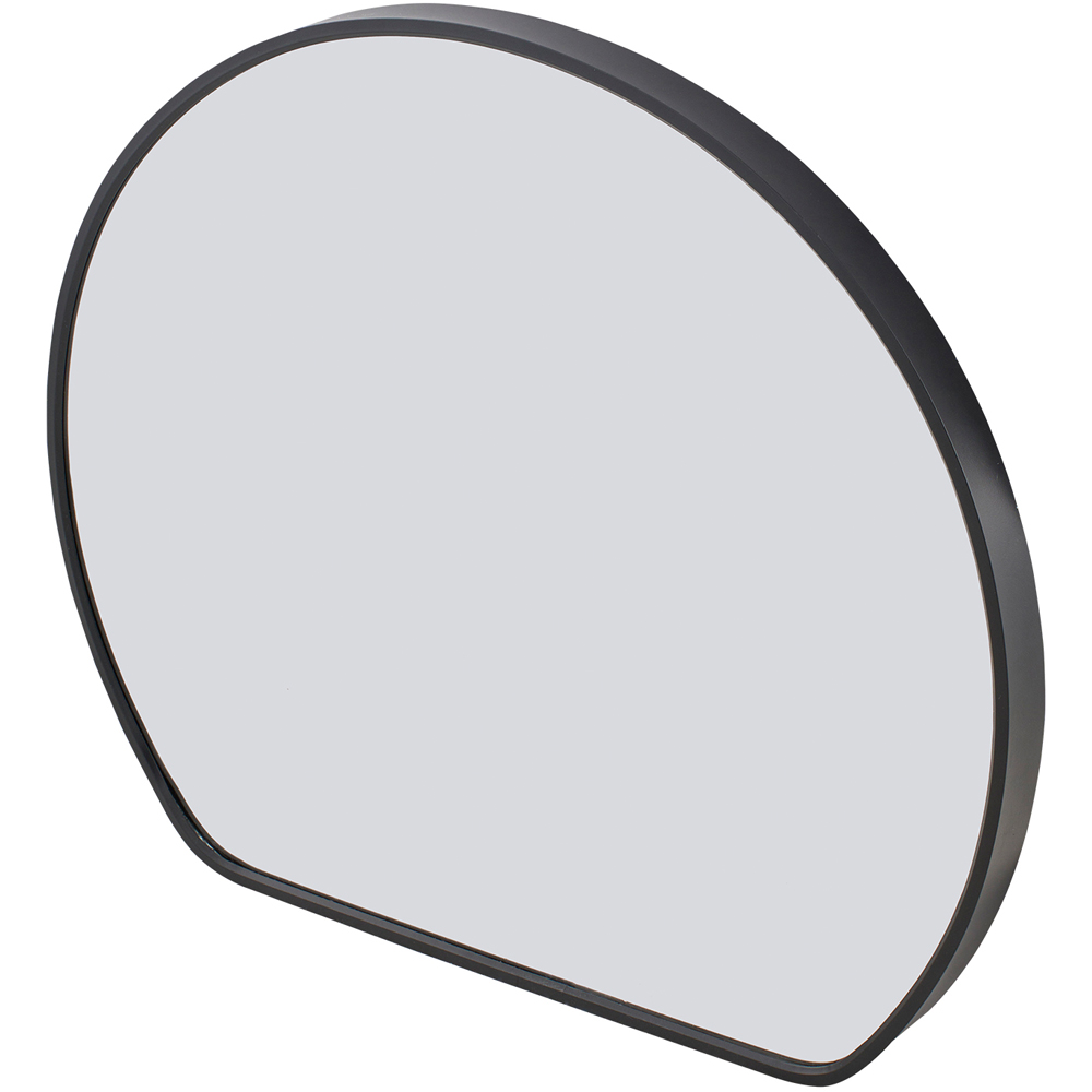 Living and Home Black Rounded Aluminium Framed HD Float Glass Bathroom Mirror 40 x 36cm Image 3