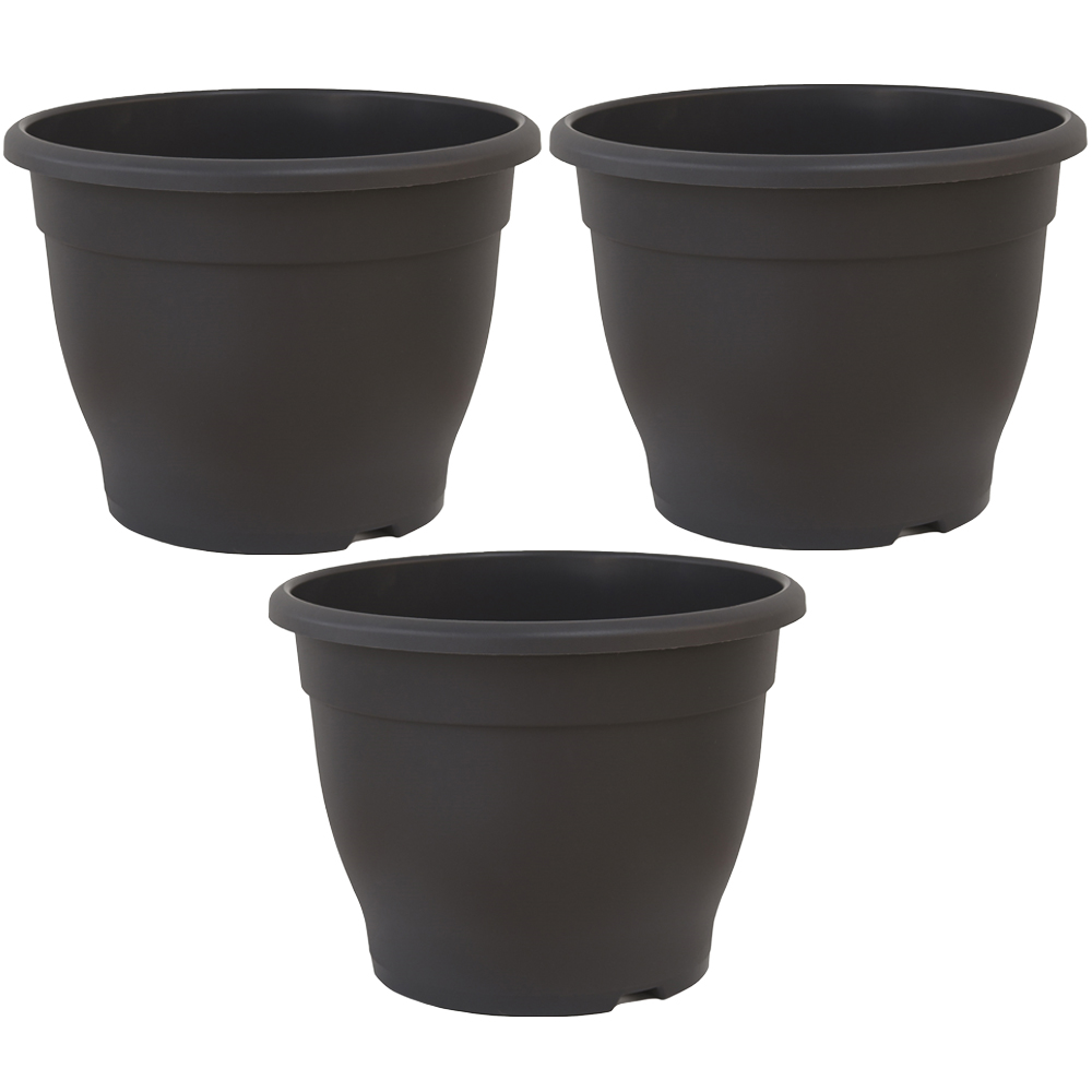Garden Gear Planter Sabina Dark Grey Pot 32cm 3 Pack Image 1