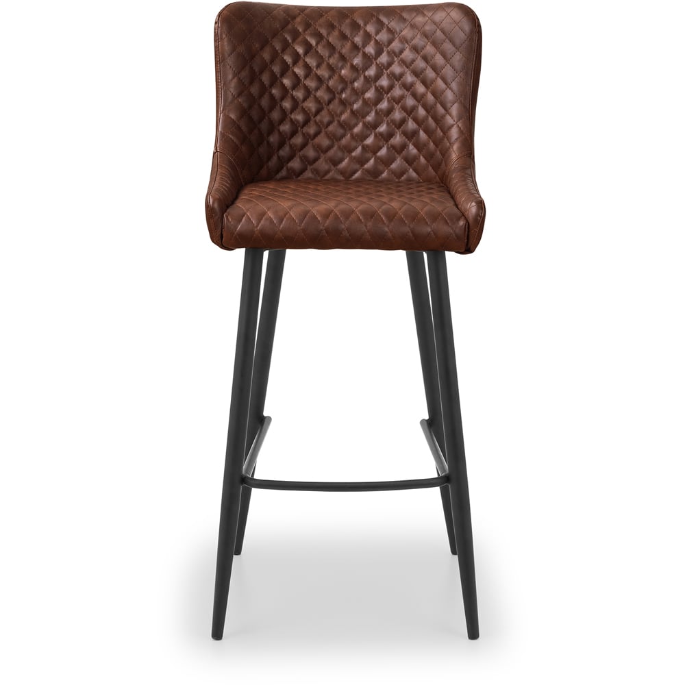 Julian Bowen Luxe Brown Faux Leather Bar Stool Image 3