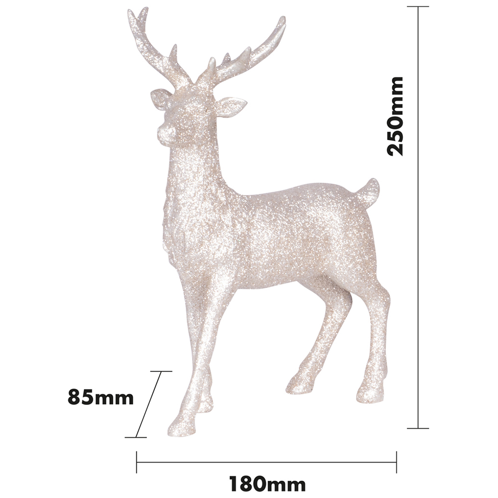 St Helens Gold Glitter Reindeer Christmas Decoration Image 5