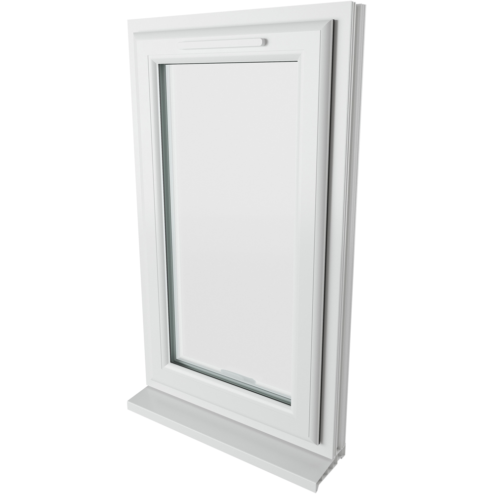 Crystal uPVC Double Glazed Window Top Hung Opener White Clear Glass 610x1040mm Image 9