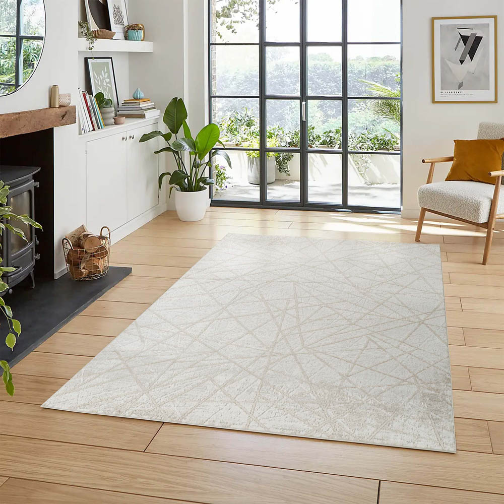 Desire Rugs Perla Beige Modern Abstract Linear Axis Design Rug 200 x 290cm Image 6