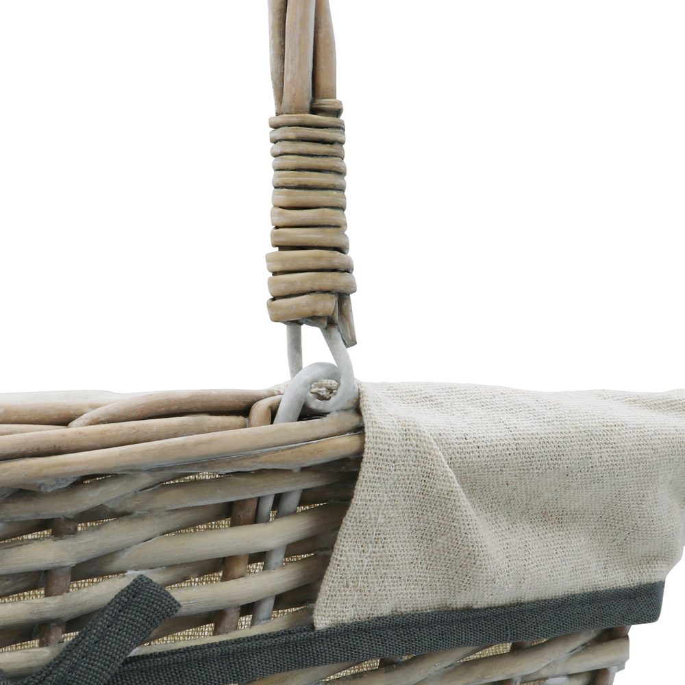 JVL 20L Arianna Grey Rectangular Willow Shopping Basket Image 4