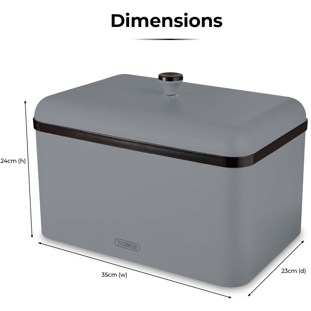 Tower Sera Grey Bread Bin Image 9