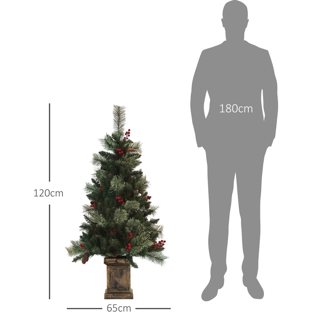 Everglow Pre-Lit Christmas Tree with Red berries and Pine Cones 4ft Image 7