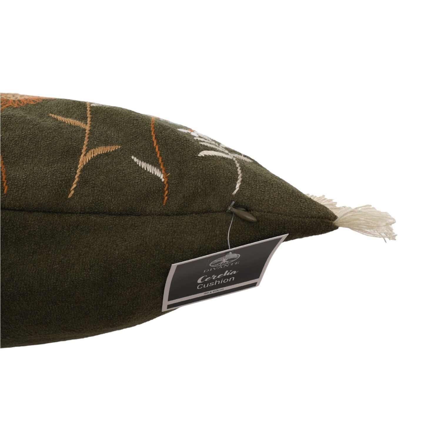 Cerelia Fringe Cushion - Green Image 3