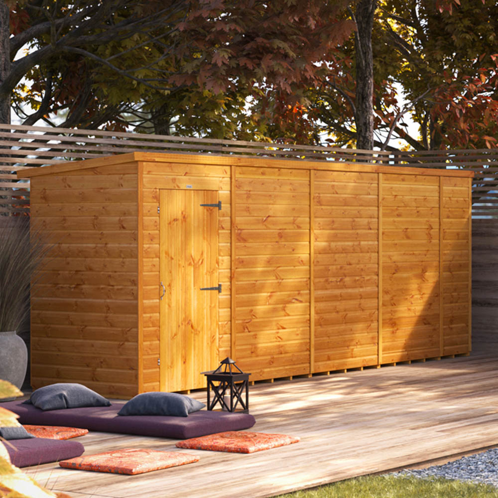 Power Sheds 18 x 4ft Pent Wooden Shed Image 2
