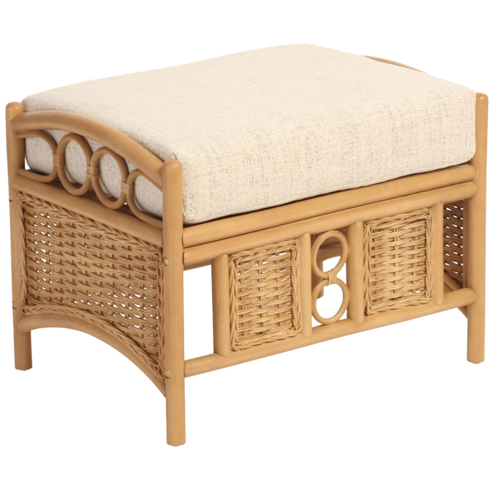 Desser Furniture Vale Wicker Athena Plain Light Oak Footstool Image 3